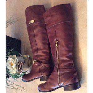 Coach Micha Women's Brown Leather Zip Knee High RidingBoots A6848 Sz 8 EUC, $350